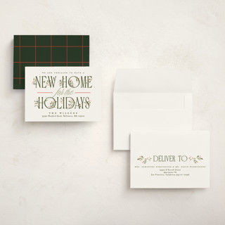This is a festive petite holiday cards with standard by Erin L. Wilson called hearth printing on signature in petite