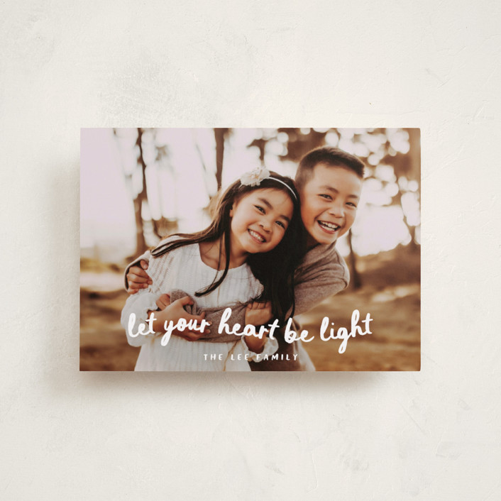 "Heart Be Light" - Preppy Holiday Petite Cards in Snow by Sara Hicks Malone.