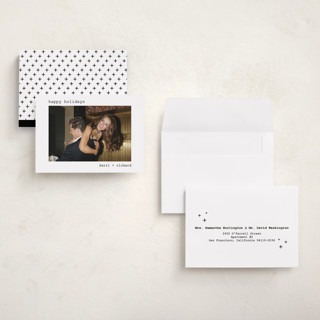 This is a snow petite holiday cards with standard by Amanda Stuff called typewriter printing on signature in petite