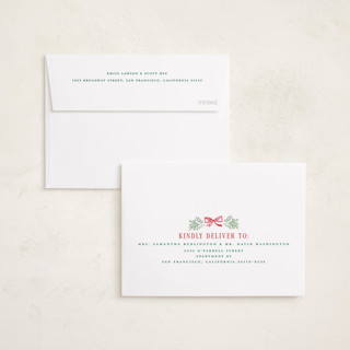 This is a wreath petite holiday cards with standard by Petra Kern called heritage printing on recycled smooth signature in petite