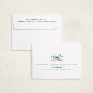 This is a aqua petite holiday cards with standard by Paper Sun Studio called festive folk frame printing on recycled smooth signature in petite