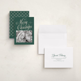 This is a balsam petite holiday cards with standard by Jessica Williams called peppermint twist printing on recycled smooth signature in petite