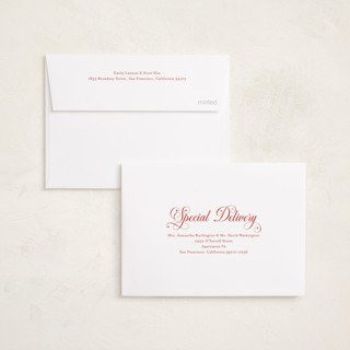 This is a candy apple petite holiday cards with standard by Jessica Williams called peppermint twist printing on signature in petite