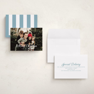 This is a first snow petite holiday cards with standard by Casey Miller called come together printing on signature in petite