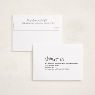 This is a vanilla petite holiday cards with standard by Lea Delaveris called new view printing on recycled smooth signature in petite