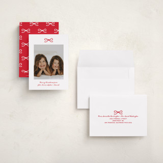 This is a candied apple petite holiday cards with standard by Kelly Watkins called mini bow printing on signature in petite