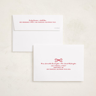 This is a candied apple petite holiday cards with standard by Kelly Watkins called mini bow printing on signature in petite