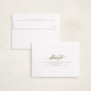 This is a golden petite holiday cards with standard by Elsa Duncan called merry christmas printing on recycled smooth signature in petite