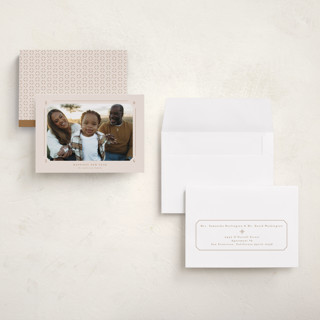 This is a vanilla petite holiday cards with standard by Claudia Orengo called photo album printing on recycled smooth signature in petite