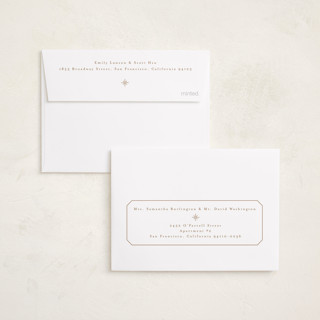 This is a vanilla petite holiday cards with standard by Claudia Orengo called photo album printing on recycled smooth signature in petite