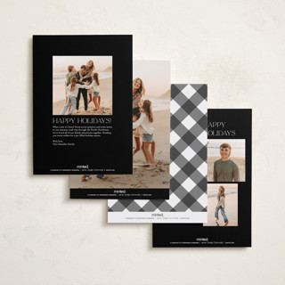 This is a midnight petite holiday cards with standard by Shari Margolin called annual review printing on recycled smooth signature in petite