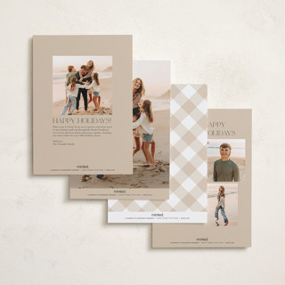 This is a eggnog petite holiday cards with standard by Shari Margolin called annual review printing on recycled smooth signature in petite