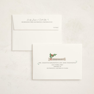 This is a winter petite holiday cards with standard by Menci Zaga called furry christmas printing on signature in petite