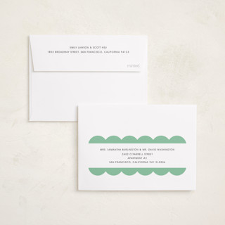 This is a mint chip petite holiday cards with standard by Morgan Kendall called layered frame printing on recycled smooth signature in petite