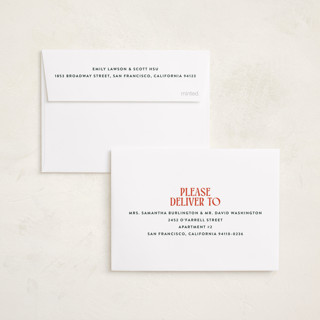 This is a mistletoe petite holiday cards with standard by Ekko Studio called cheerful stack printing on recycled smooth signature in petite