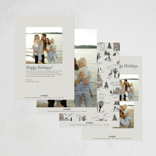 This is a cobblestone petite holiday cards with standard by Cindy Reynolds called holiday village printing on recycled smooth signature in petite