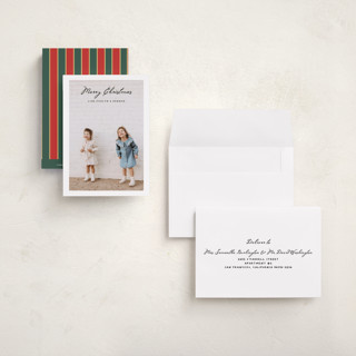 This is a onyx petite holiday cards with standard by Benita Crandall called vintage joy printing on signature in petite
