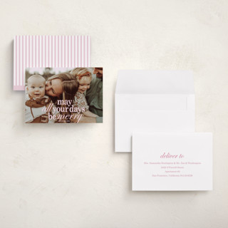 This is a winter rose petite holiday cards with standard by Baumbirdy called all merry days printing on signature in petite