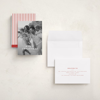 This is a snowflake petite holiday cards with standard by Wildfield Paper Co called wonderful christmas time printing on signature in petite