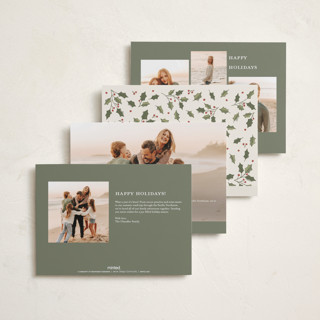 This is a eggnog petite holiday cards with standard by Diana Pinnell called winter garland printing on recycled smooth signature in petite