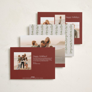 This is a mulled wine petite holiday cards with standard by Everett Paper Goods called laurel garland printing on signature in petite