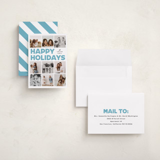 This is a frost petite holiday cards with standard by Maria Alou called memory squares printing on recycled smooth signature in petite