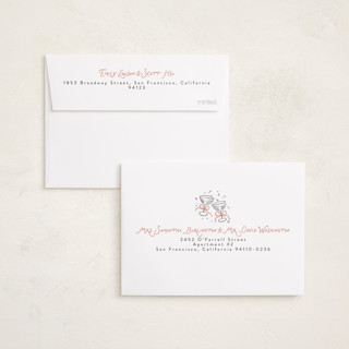 This is a candied grapefruit petite holiday cards with standard by Randi Cirelli called newlywed toast printing on signature in petite