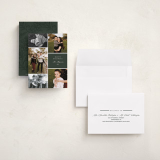 This is a cypress petite holiday cards with standard by Kate Ahn called currier printing on recycled smooth signature in petite