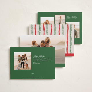 This is a wreath petite holiday cards with standard by Pixel and Hank called disney's mickey bough border printing on signature in petite