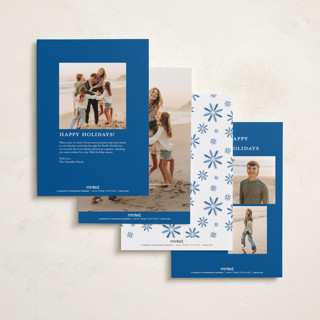 This is a ocean petite holiday cards with standard by Erika Firm called mini cabana stripes printing on recycled smooth signature in petite