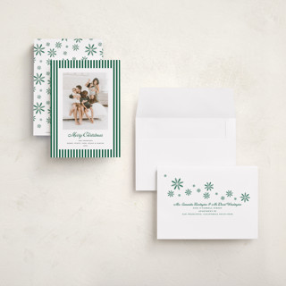 This is a pine petite holiday cards with standard by Erika Firm called mini cabana stripes printing on signature in petite