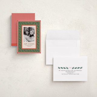 This is a pine needle petite holiday cards with standard by Julie Murray called francie printing on recycled smooth signature in petite