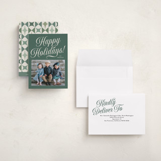 This is a forest petite holiday cards with standard by Jackie Crawford called durham printing on recycled smooth signature in petite