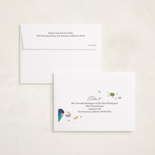 This is a eggnog petite holiday cards with standard by Eric Ransom called dabbed confetti printing on recycled smooth signature in petite