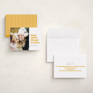 This is a snow petite holiday cards with standard by Robert and Stella called pretty please printing on recycled smooth signature in petite