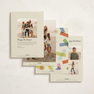 This is a candy petite holiday cards with standard by Ellen Schlegelmilch called confetti strips printing on signature in petite