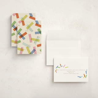 This is a candy petite holiday cards with standard by Ellen Schlegelmilch called confetti strips printing on signature in petite