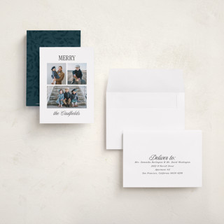 This is a icicle petite holiday cards with standard by Kamala Nahas called classic merry triple printing on signature in petite
