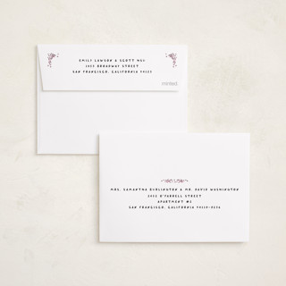 This is a rose petite holiday cards with standard by Gwen Bedat called modern tapestry printing on recycled smooth signature in petite