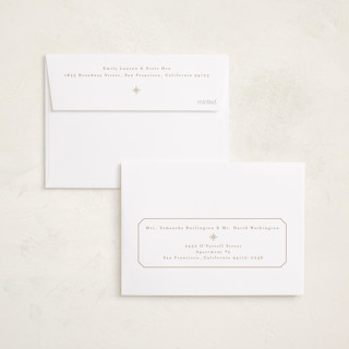 This is a vanilla petite holiday cards with standard by Claudia Orengo called photo album printing on recycled smooth signature in petite