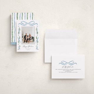 This is a iceberg petite holiday cards with standard by Pixel and Hank called disney's mickey bough border printing on recycled smooth signature in petite