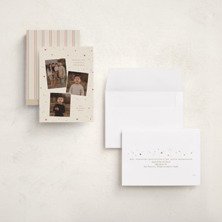 This is a sugar cookie petite holiday cards with standard by Ellen Schlegelmilch called disney's mickey tri confetti printing on recycled smooth signature in petite