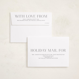 This is a coal petite holiday cards with standard by Kimberly Morgan called holiday photo grid printing on recycled smooth signature in petite