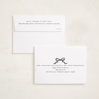 This is a licorice petite holiday cards with standard by Ekko Studio called christmas coquette printing on recycled smooth signature in petite