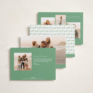 This is a candy petite holiday cards with standard by Susan Zinader called preppy bow border printing on recycled smooth signature in petite