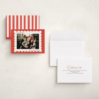 This is a cherry petite holiday cards with standard by Sabrina Excene called risograph stamp printing on signature in petite