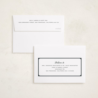 This is a raven petite holiday cards with standard by Creo Study called simple border printing on recycled smooth signature in petite