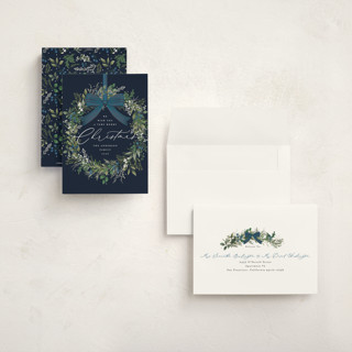 This is a winter berry petite holiday cards with standard by Susan Moyal called festive holiday printing on signature in petite