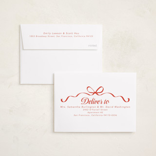This is a candy cane petite holiday cards with standard by Cass Loh called bold script printing on recycled smooth signature in petite