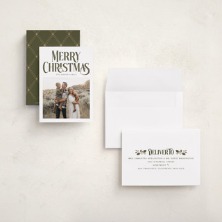 This is a snow petite holiday cards with standard by Robert and Stella called darcy printing on recycled smooth signature in petite